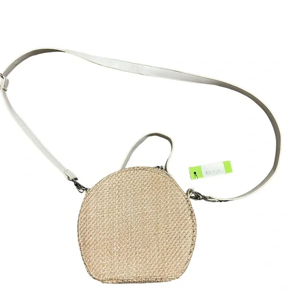 NWT Sam Edelman Beach Straw Crossbody with White Straps - Picture 5 of 8